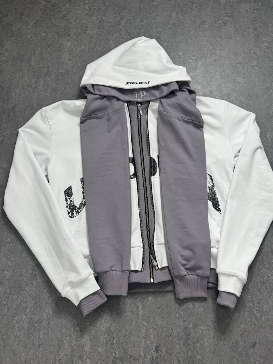 Grown Children Double Zip Hoodie White — White — view 4