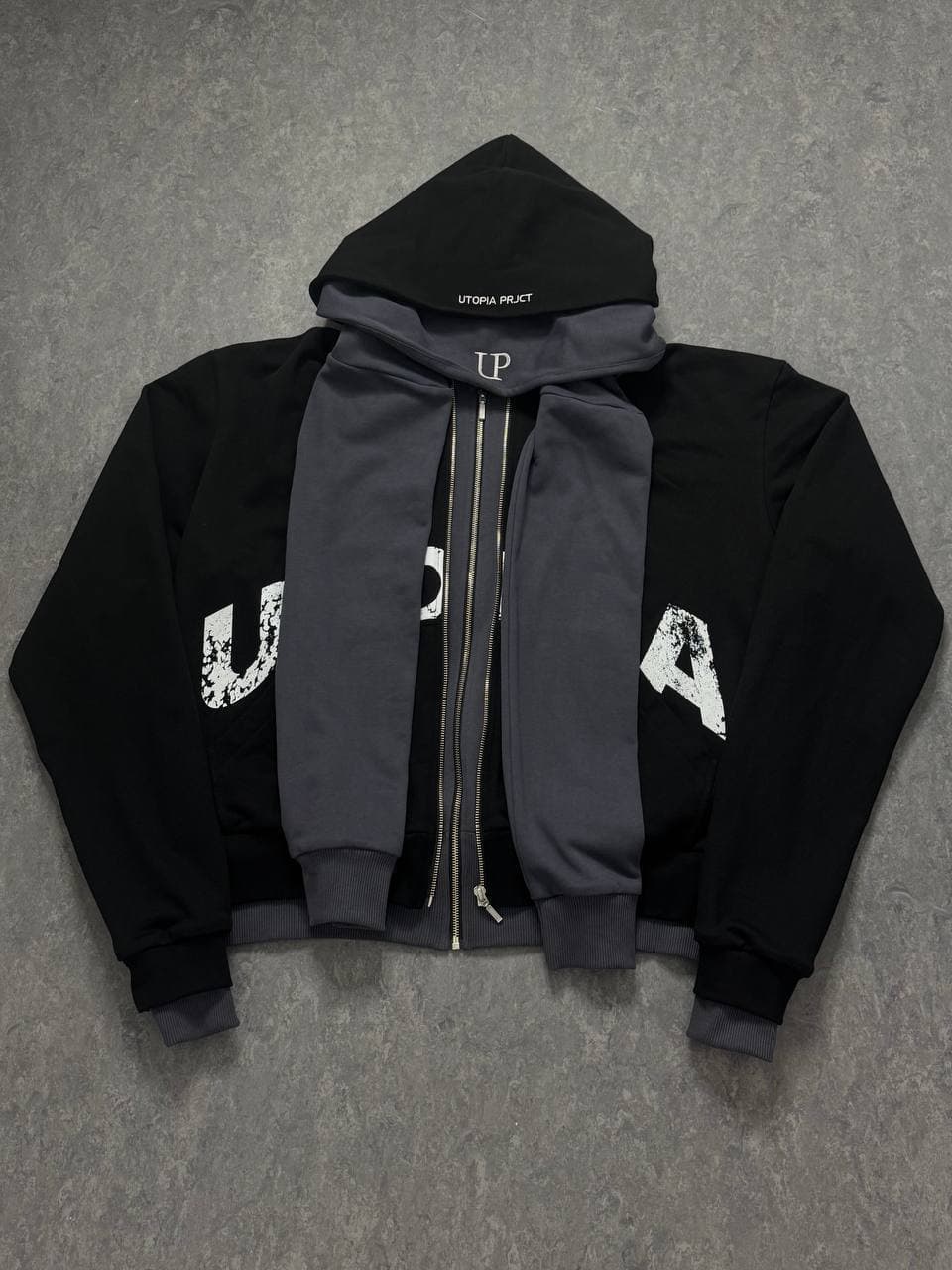 Grown Children Double Zip Hoodie Black — Black — view 3