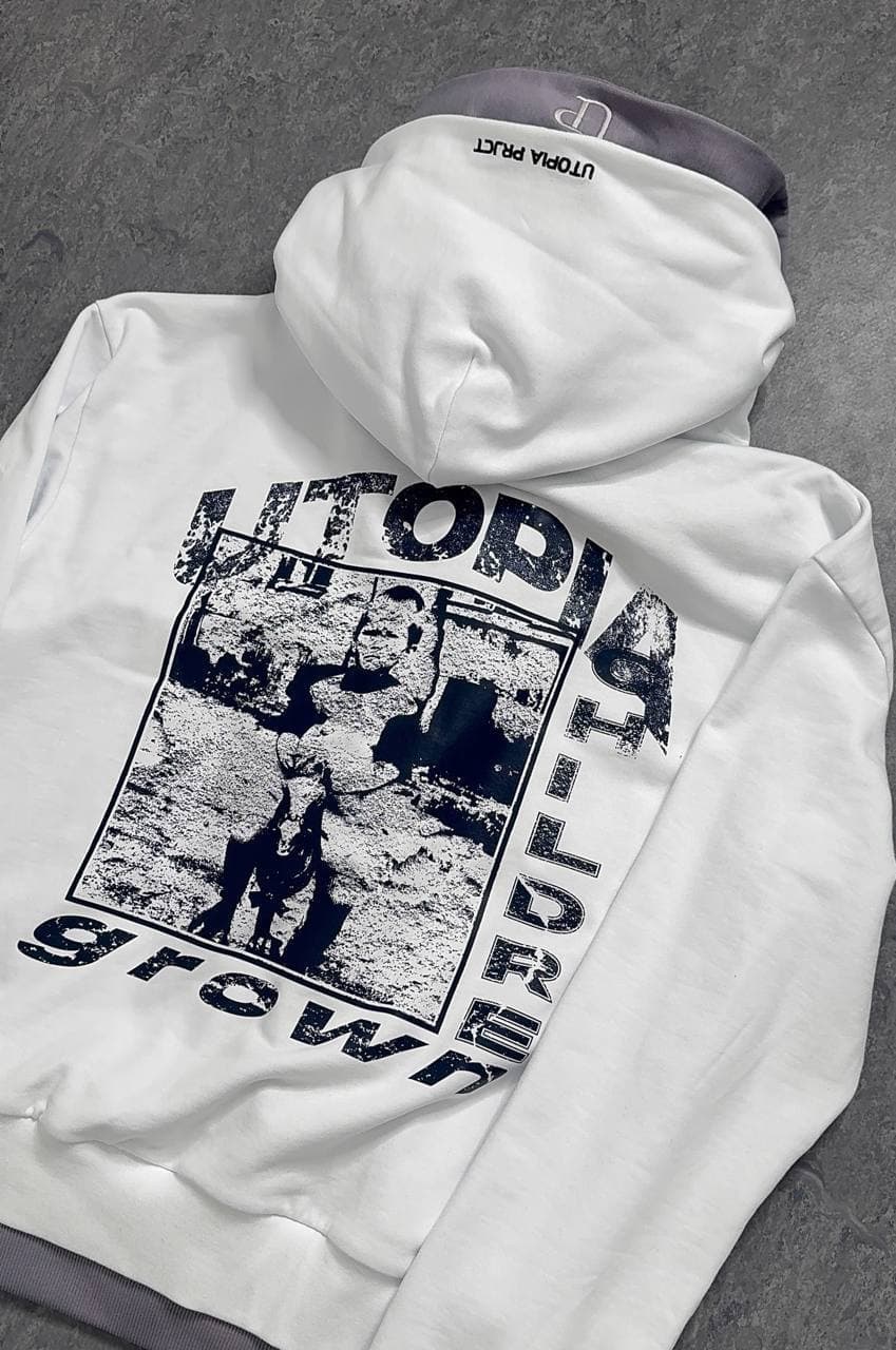 Grown Children Double Zip Hoodie White — White — view 7