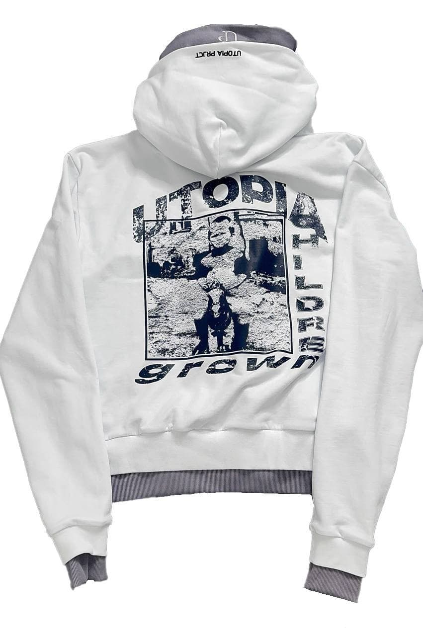Grown Children Double Zip Hoodie White — White — view 3