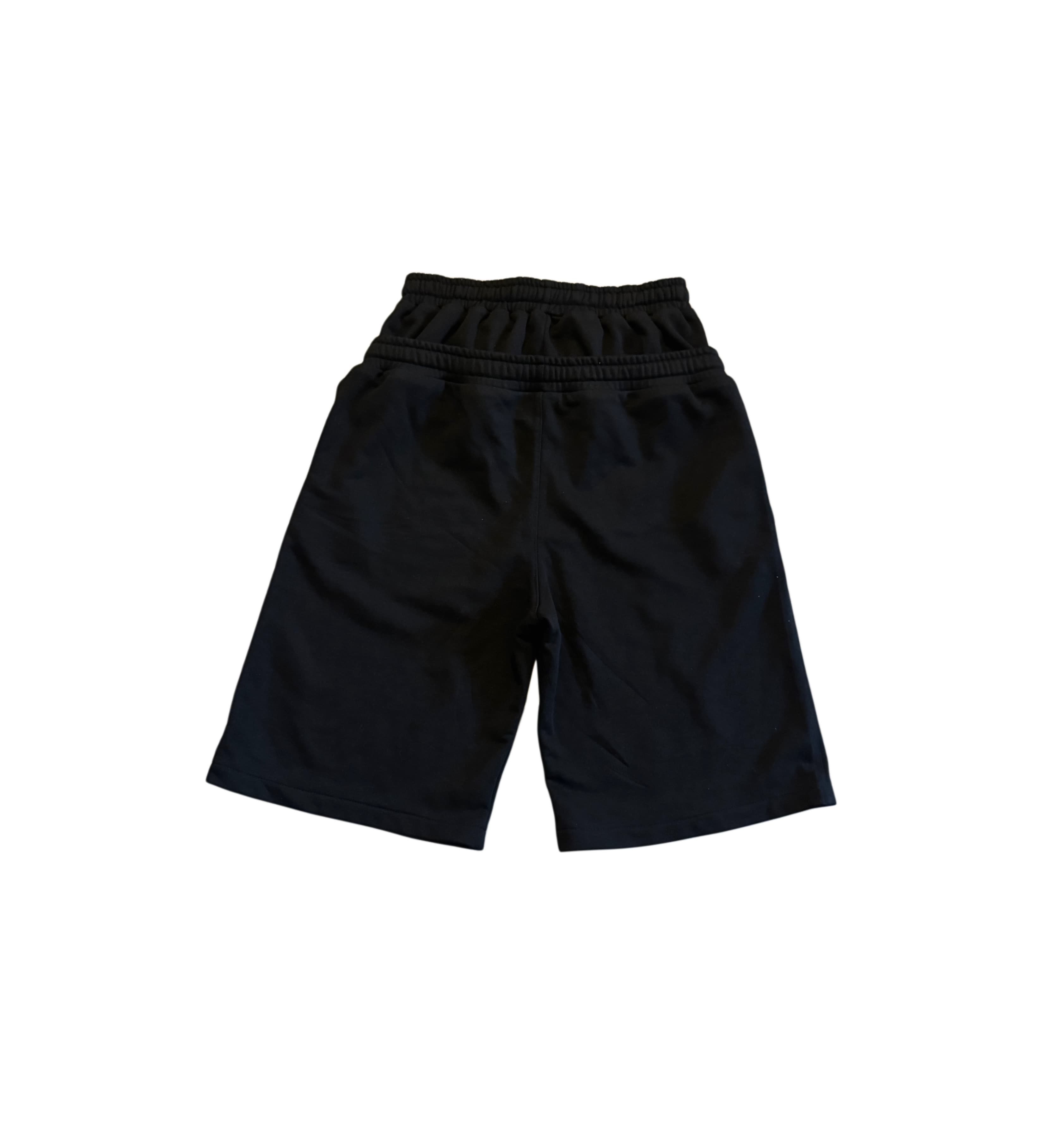 «Why Hate Me» Double Waist Shorts — Black — view 2