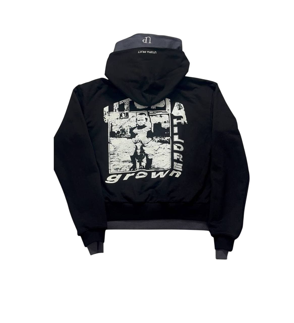 Grown Children Double Zip Hoodie Black — Black — view 2