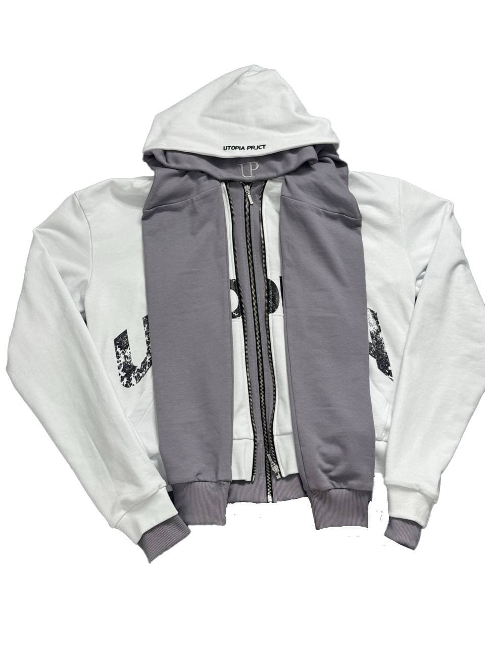 Grown Children Double Zip Hoodie White — White — view 2