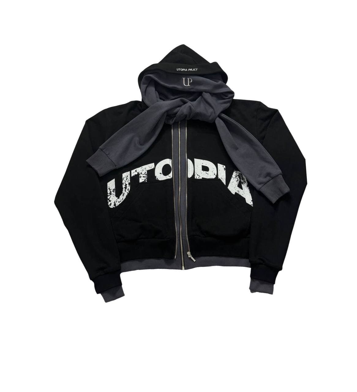 Grown Children Double Zip Hoodie Black — Black — view 1